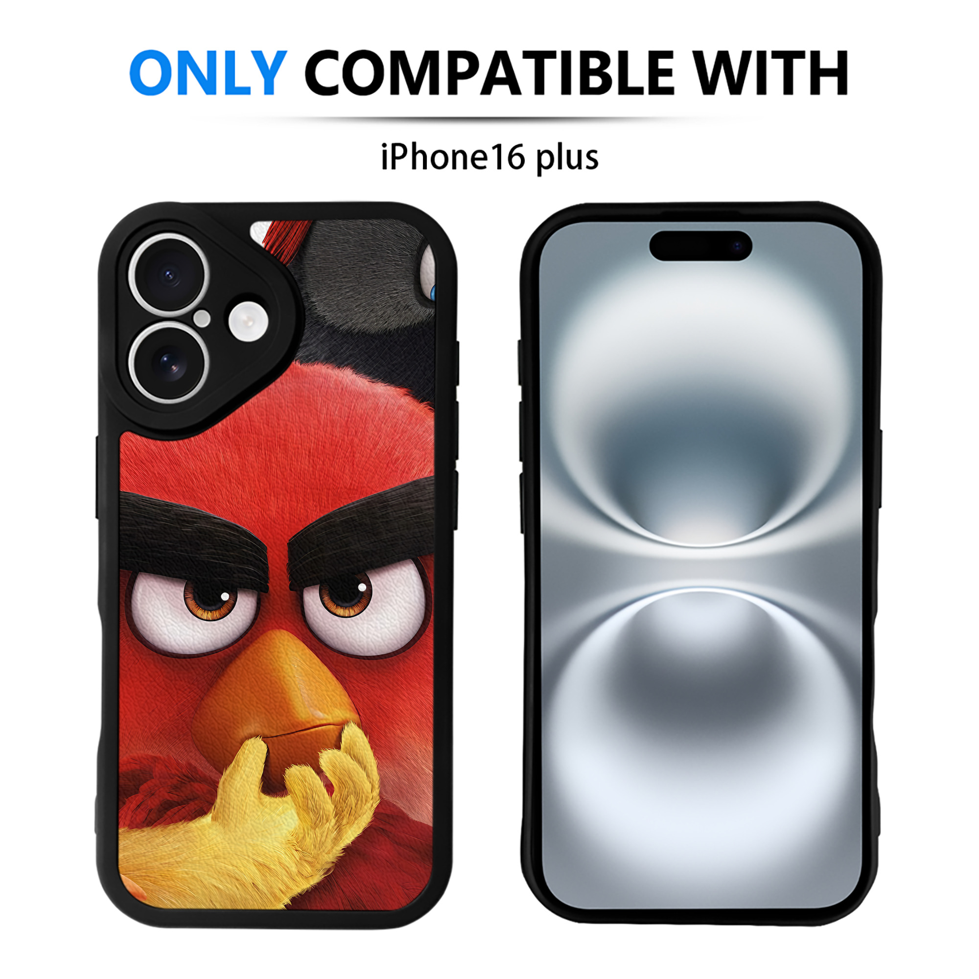（画像用） Angry Birds アングリーバード 【iPhone 16シリーズ対応】シリコンスマホケース（レザー調） 材質：シリコン
